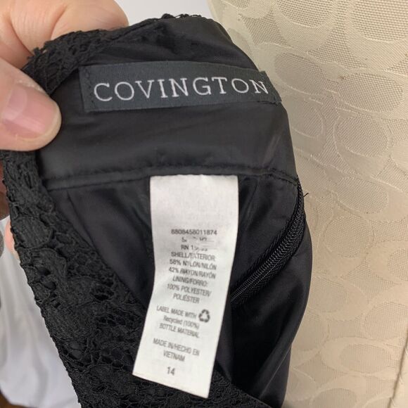 14 Covington Back Zip Skirt Lace Overlay Women's Black Knee Length (23") - Picture 7 of 8